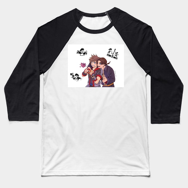 Sora and Jimbo Baseball T-Shirt by hallstheien